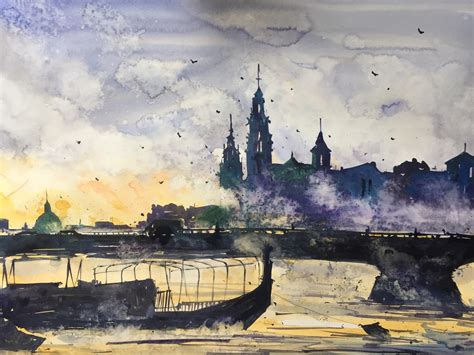 Cracow. Watercolor. 40x30cm : Art