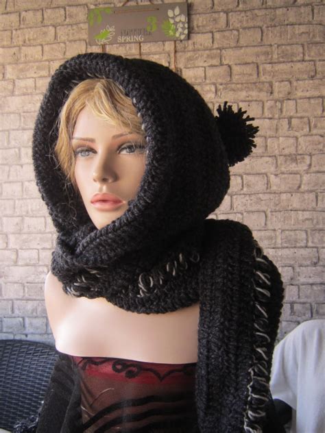 Crochet Hooded Scarf Crochet Cowl Hood Scarf Crochet Hood - Etsy