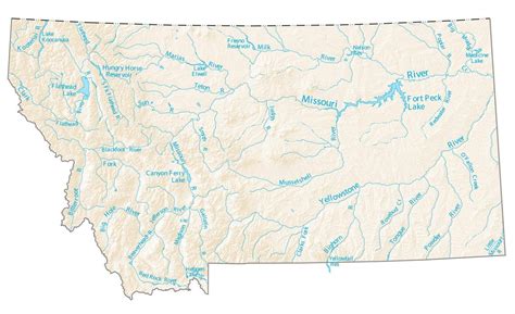 Montana Lakes and Rivers Map - GIS Geography