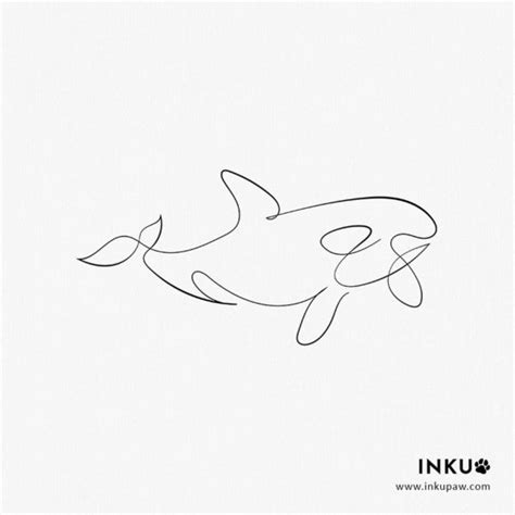 Killer Whale Line Tattoo | Inku Paw