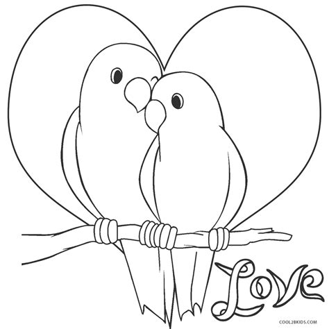 Two Birds in Love Coloring Pages - Free Printable Coloring Pages