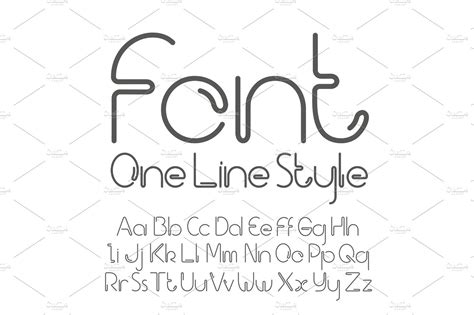 Vector linear font | Decorative Illustrations ~ Creative Market