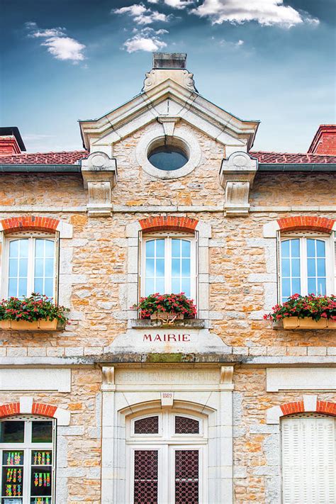 Old french town hall facade building in stone of 1889 Photograph by ...