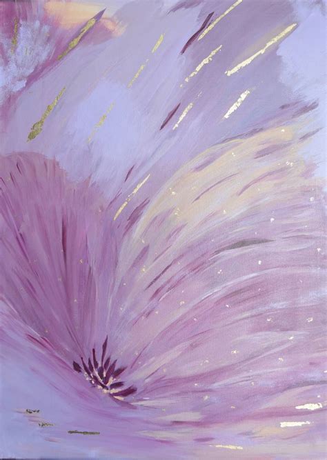 Abstract Acrylic Flower In Pastel Color Painting by Samantha Berg | Saatchi Art