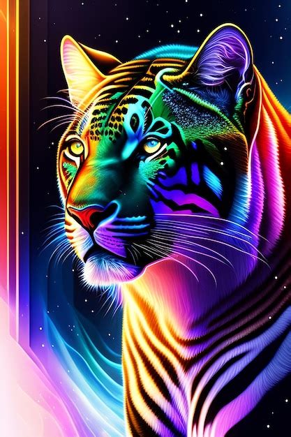 Premium Photo | A colorful tiger with the word tiger on it