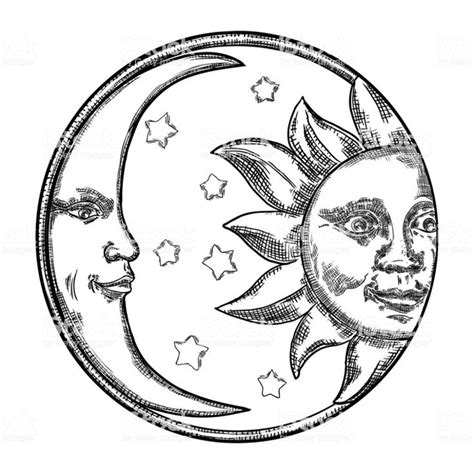 Drawing Of Sun And Moon