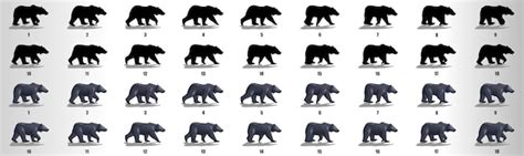 Premium Vector | Bear walk cycle animation sequence vector