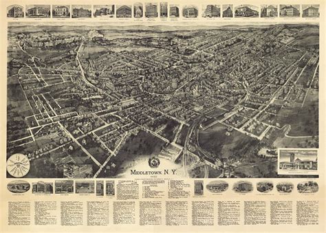 Map of Middletown Orange County. New York 1922. Vintage | Etsy