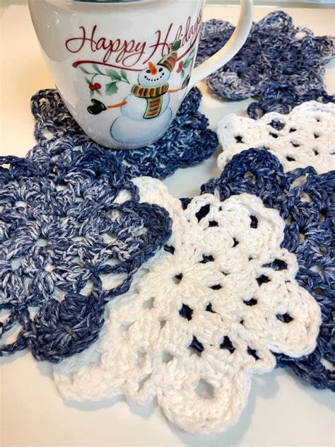 Crochet Simple Snowflake Coaster - Pattern Princess