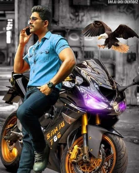 Image may contain: 1 person, motorcycle | Allu arjun images, Allu arjun wallpapers, Galaxy pictures