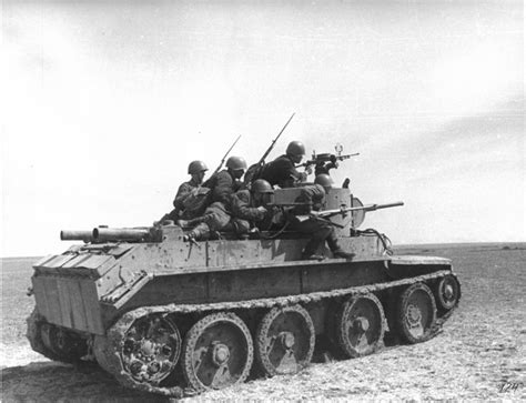 Fighters of a tank landing on the BT-7 in an offensive on the South-Western Front,1942 - pin by ...