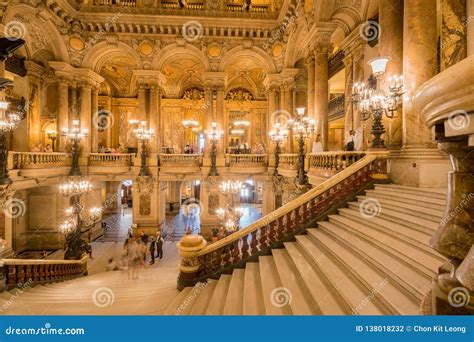 Interior View of the Famous Monumental Stairway of Palais Garnier ...