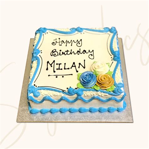 [£5 Off] Order 'Blue Square Boy Birthday Cake' Online | Urgent Delivery ...