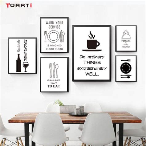 Minimalist Kitchenware Posters Prints Black And White Modern Canvas ...