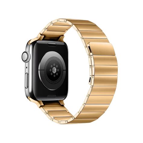 42mm/44mm/45mm/49mm Metal Magnetic Strap For Apple Watch Stainless Steel Chain Strap - Rose Gold ...