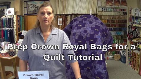 How to prep your Crown Royal bags for a quilt. - YouTube