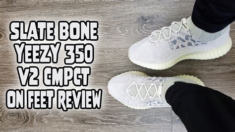 Adidas Yeezy Boost 350 v2 CMPCT Slate Bone On Feet Review (H06519) - YouTube