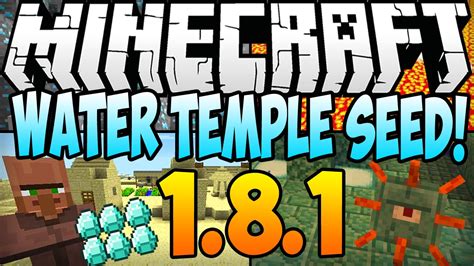 Minecraft 1.8.1 Seeds - WATER TEMPLE SEED! Ocean Monument, 3 Temples, 2 Villages, 7 Diamonds ...