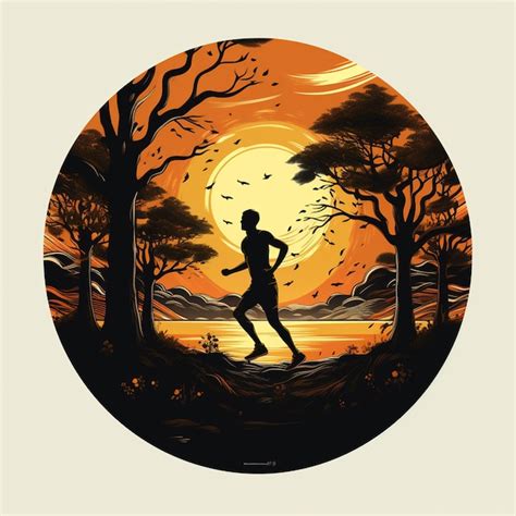 Premium AI Image | A man runner running isolated and nature background