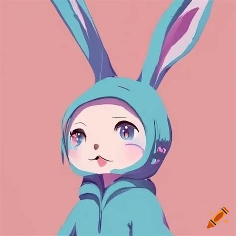 Anime rabbit in pastel colors on Craiyon