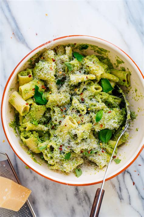 Broccoli Pesto Pasta Recipe with Green Olives - Cookie and Kate