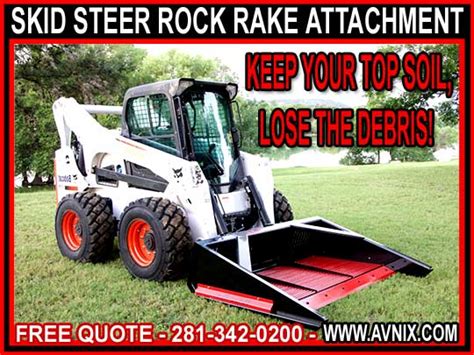 Amazing 4 In 1 Heavy Duty Skid Steer Rock Bucket & Rake Attachment