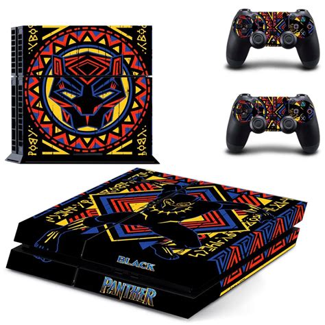 Black Panther PS4 Skin Sticker for Sony PS4 PlayStation 4 and 2 ...