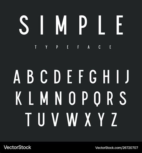 Sans serif font 001 Royalty Free Vector Image - VectorStock