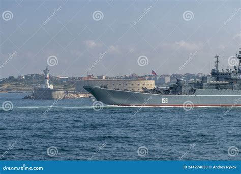 Russian large landing ship editorial stock photo. Image of festival - 244274633