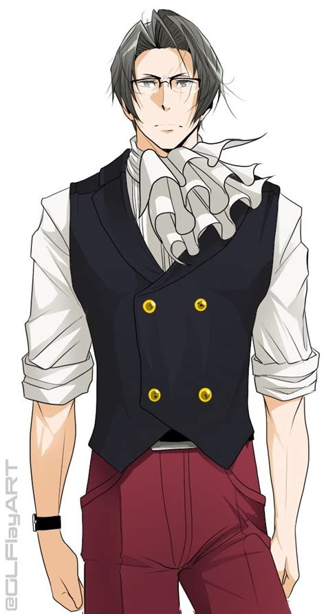 an anime character with glasses and a vest