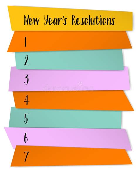 New Year Resolutions List Vector Template for Plans. Stock Vector ...