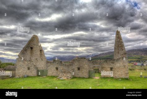 Ruthven Barracks Badenoch Scotland UK ancient historic castle fortification in HDR Stock Photo ...