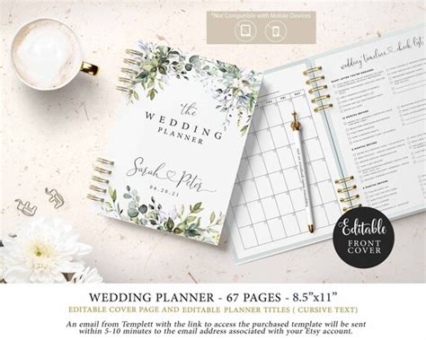 Wedding Planner Printable Editable Cover Editable Wedding | Etsy