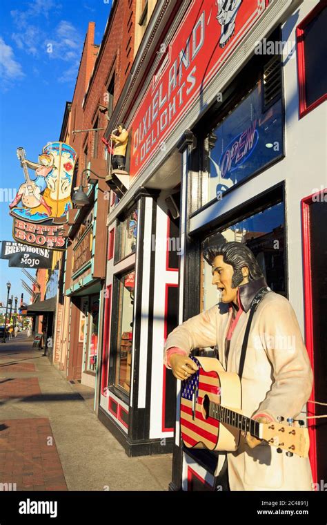 Stores & Bars on Broadway Street,Nashville,Tennessee,USA Stock Photo ...