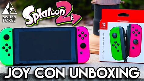 Nintendo Switch NEON Green and Pink Joy Con Unboxing + Review (Splatoon ...