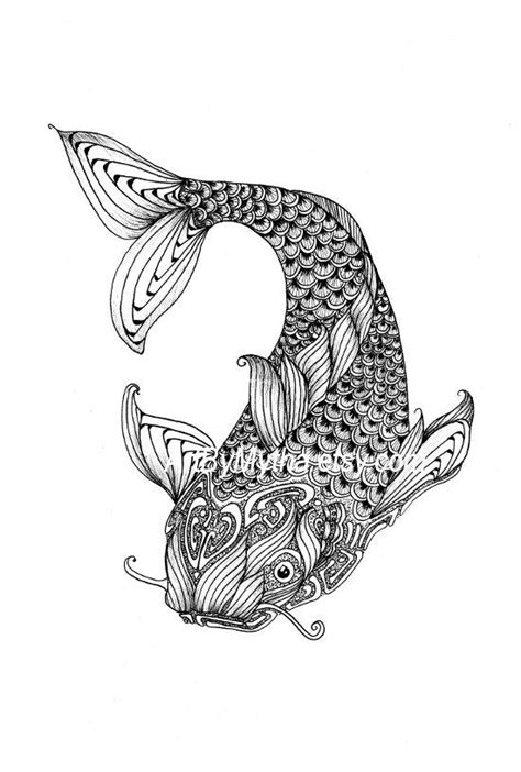 Zendoodle Fish Printable Coloring Page by ArtByMytha on Etsy, $1.50 | Canvas painting designs ...