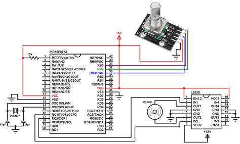 DC Motor Control using PIC16F877A and Rotary Encoder