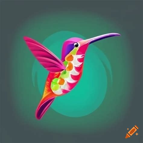 Colorful hummingbird logo design on Craiyon