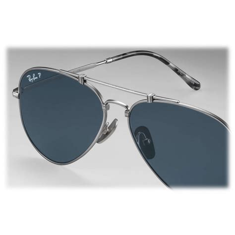 Ray-Ban - RB8125 9165 - Original Aviator Titanium - Matte Silver ...