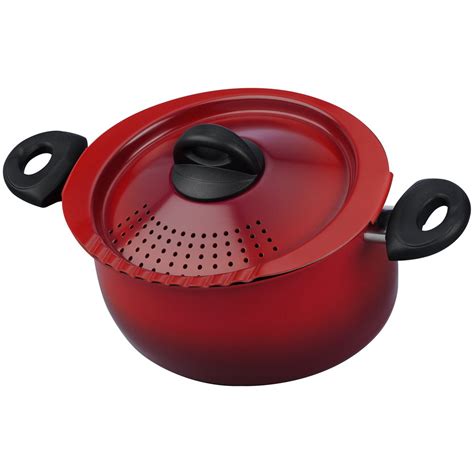 Bialetti 07550 Oval 5 Quart Pasta Pot with Strainer Lid, Red Pepper ...