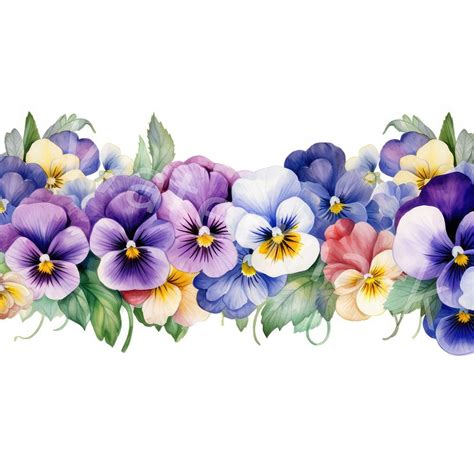 Flowers Border Watercolor Clipart, 12 JPG, Digital Download, Digital ...