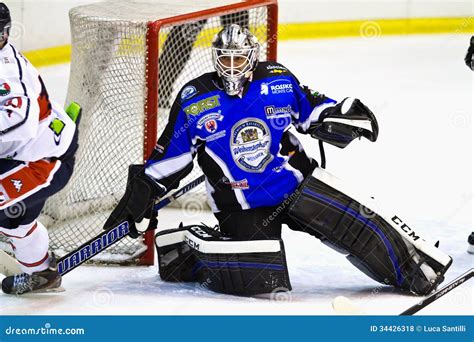 Ice hockey goalie editorial stock photo. Image of human - 34426318