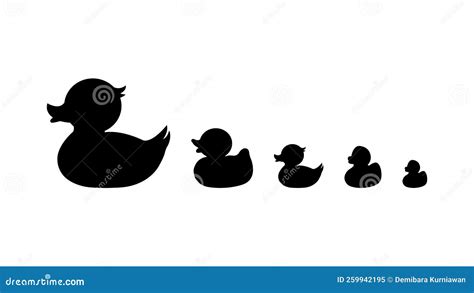 Rubber Duck Silhouette Isolated on White Background Stock Vector - Illustration of shower ...