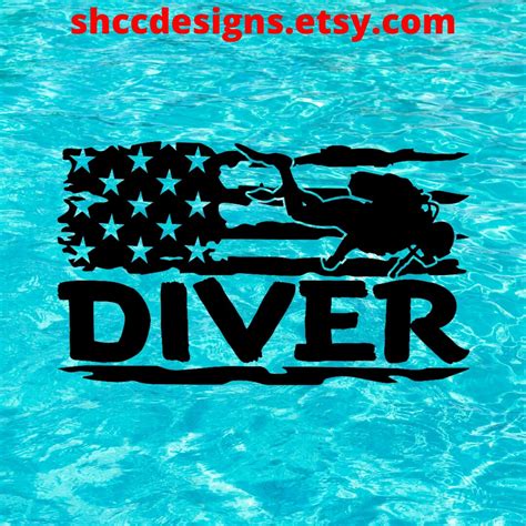 American Dive Flag Diver Vinyl Decal / Die-cut / Window Sticker / Car ...