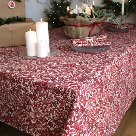 Winter Foliage Cotton Tablecloth By Lucy Green Designs