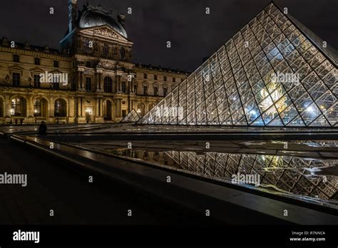 The Louvre Pyramid at night, Paris, France Stock Photo - Alamy