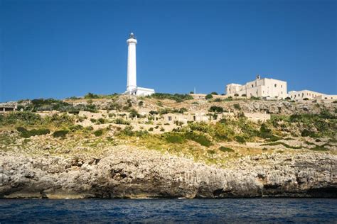 The White Lighthouse of Santa Maria Di Leuca, South Italy Stock Image ...