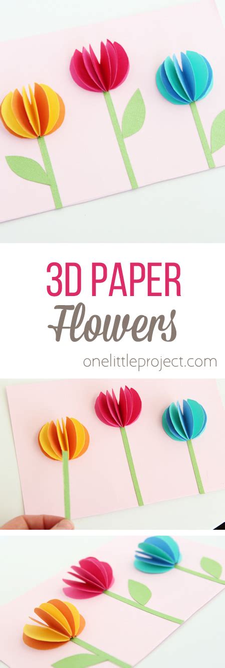 3D Paper Flowers - One Little Project