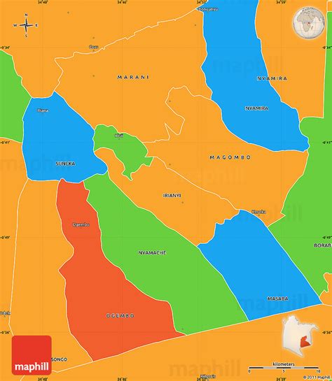 Political Simple Map of KISII