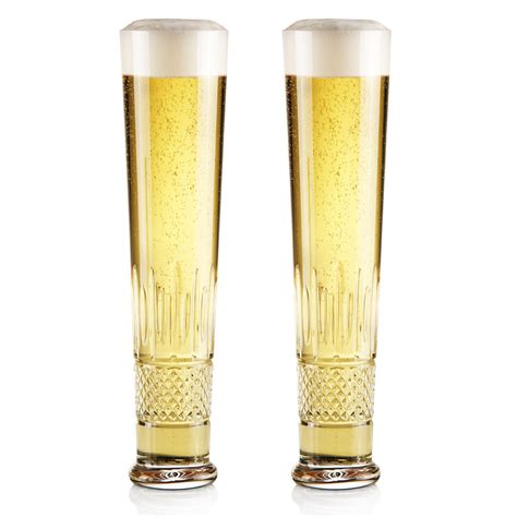 Viski 5252 Raye Crystal Beer Goblet Glasses Set of 2 Beer Glasses Bar ...